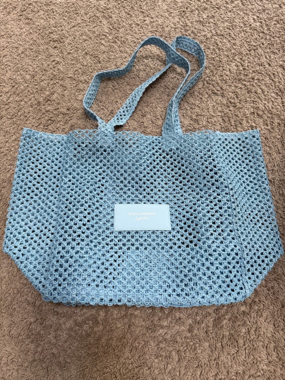 Dolce & Gabbana Pale Blue Crochet Tote